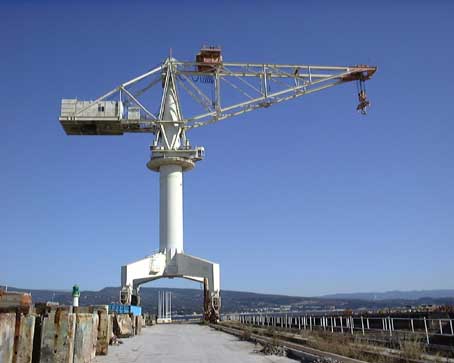 Photo de la grue au chantier naval