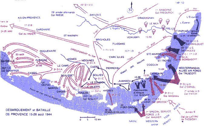 Carte du débarquement